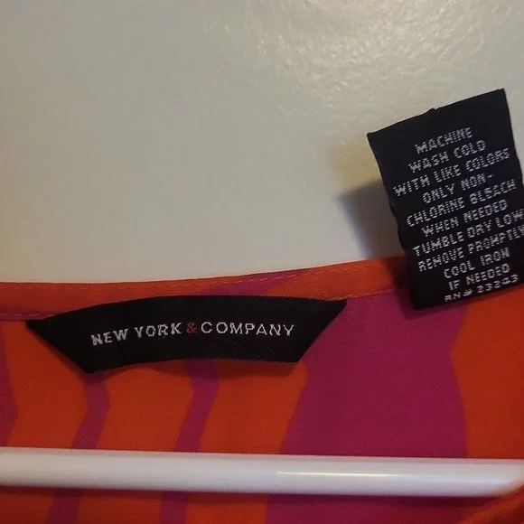 New York & Company Orange and Purple Tunic Top Size S - Picture 5 of 12